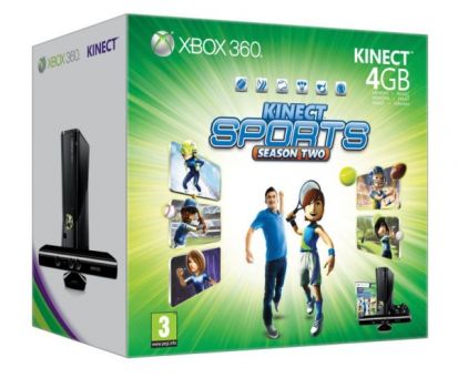 Xbox 360 4GB Kinect Bundle + Sports 2