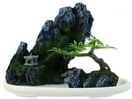Dekorace AQUA EXCELLENT bonsai + skála 13 x 7 x 10 cm