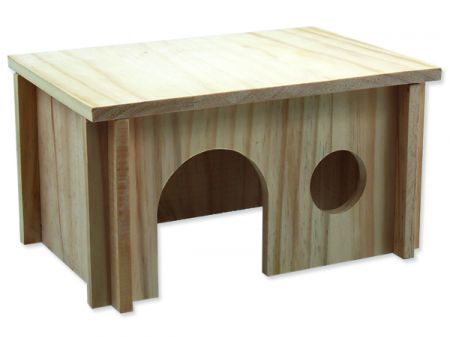 Domek SMALL ANIMAL dřevěný hladký 28 x 19 x 15 cm