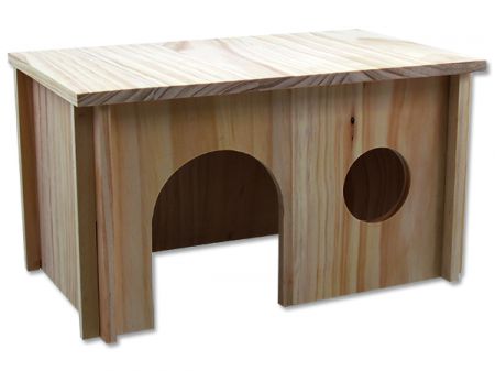Domek SMALL ANIMAL dřevěný hladký 38 x 23 x 21 cm
