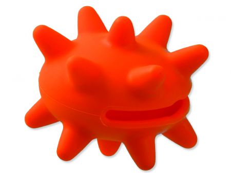 Hračka DOG FANTASY silikonový ježek na pamlsky oranžový S