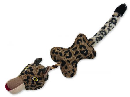 Hračka DOG FANTASY textilní leopard s provazem