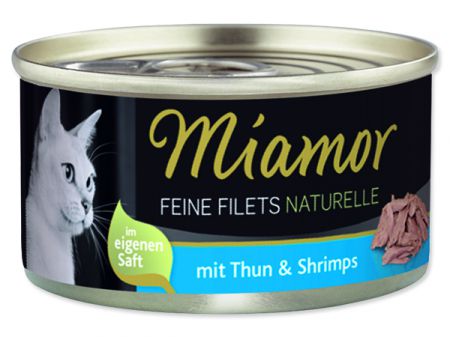 Konzerva MIAMOR Feine filets naturelle tuňák + krevety ve šťávě - 80g