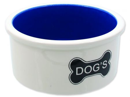 Miska DOG FANTASY keramická bílá vzor kost Dogs 16 cm - 0,65l