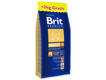 BRIT Premium Adult M 15 +3 kg ZDARMA - 18kg