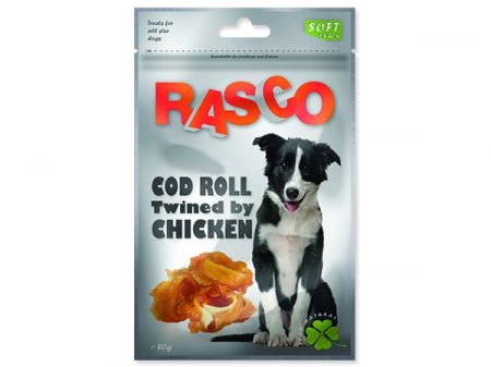 Pochoutka RASCO tresčí rolky obalené kuřecím masem - 80g