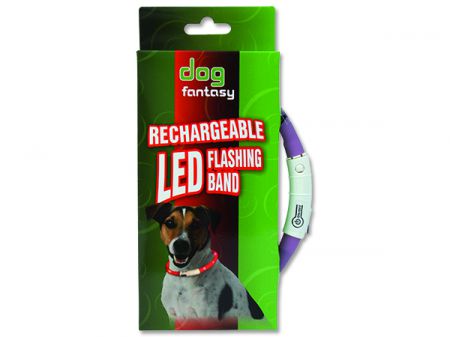 Obojek DOG FANTASY LED světelný fialový 45 cm