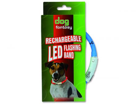 Obojek DOG FANTASY LED světelný světle modrý 45 cm