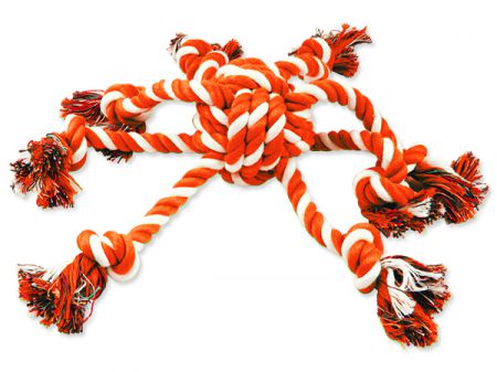 Přetahovadlo DOG FANTASY chobotnice oranžovo-bílá 45 cm