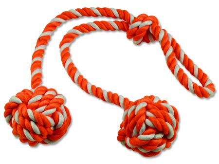 Přetahovadlo DOG FANTASY kliklak oranžovo-bílé 50 cm