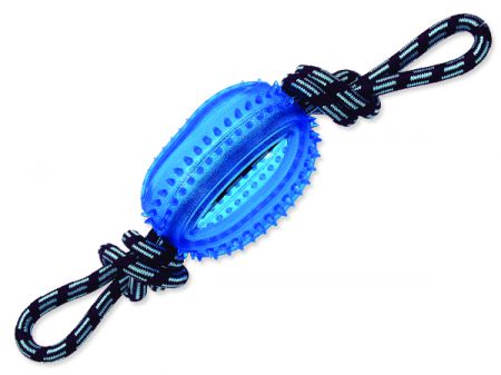Přetahovadlo DOG FANTASY lano s míčem modré 45 cm