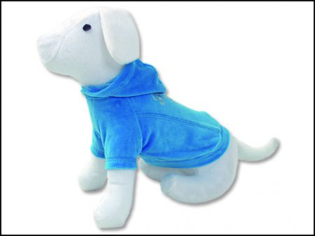 Triko DOG FANTASY s kapucí modré XL