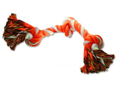 Uzel DOG FANTASY bavlněný oranžovo-bílý 3 knoty 40 cm