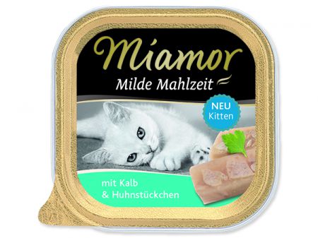 Vanička MIAMOR Milde mahlzeit kitten telecí + kuřecí kousky - 100g