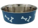 Miska DOG FANTASY nerezová s gumovým spodkem modrá - kost 16 cm - 0,75l