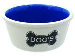 Miska DOG FANTASY keramická bílá vzor kost Dogs 21 cm - 1,6l