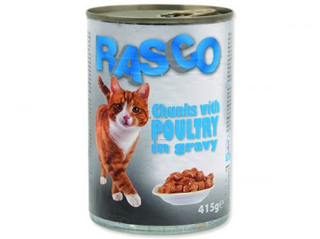 Konzerva RASCO Cat drůbeží kousky ve šťávě - 415g