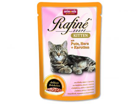 Kapsička ANIMONDA Rafine Kitten krůtí + srdce + mrkev - 100g