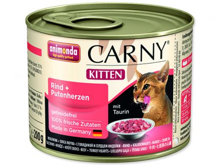 Konzerva ANIMONDA Carny Kitten hovězí + krůtí srdíčka - 200g
