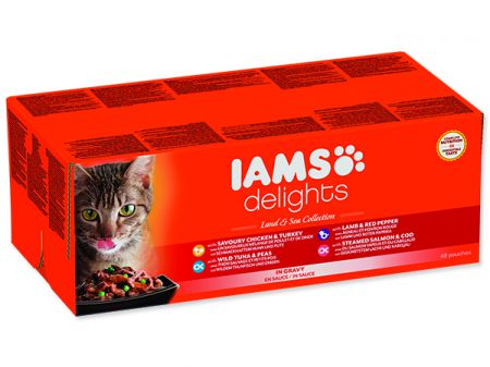 Kapsičky IAMS Cat výběr z mořských a suchozemských mas v omáčce multipack - 4080g