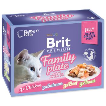 Kapsičky BRIT Premium Cat Delicate Fillets in Jelly Family Plate - 1020g