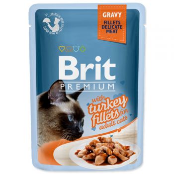 Kapsička BRIT Premium Cat Delicate Fillets in Gravy with Turkey - 85g