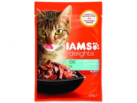 Kapsička IAMS Cat Delights Tuna & Herring in Jelly - 85g