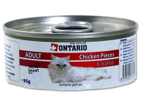 Konzerva ONTARIO Cat Chicken Pieces + Scallop - 95g