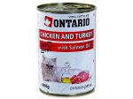 Konzerva ONTARIO Cat Chicken, Turkey, Salmon Oil - 400g