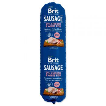 Salám BRIT Premium Dog Sausage Chicken & White fish - 800g