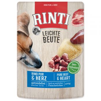 Kapsička RINTI Leichte Beute hovězí + kuřecí srdíčka - 400g