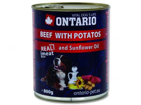 Konzerva ONTARIO Dog Beef, Potatos and Sunflower Oil - 800g