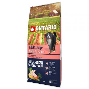 ONTARIO Dog Adult Large Chicken & Potatoes & Herbs - 12kg