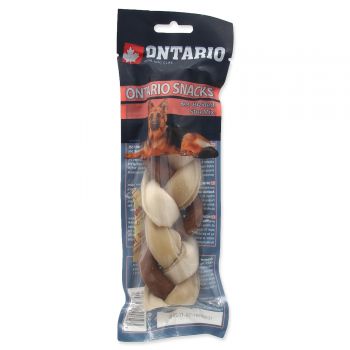 Snack ONTARIO Dog Rawhide Braided Stick Mix 17,5 cm