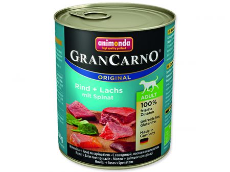 Konzerva ANIMONDA Gran Carno hovězí + losos + špenát - 800g