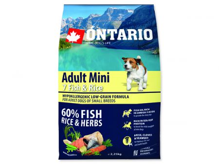 ONTARIO Dog Adult Mini Fish & Rice - 2,25kg