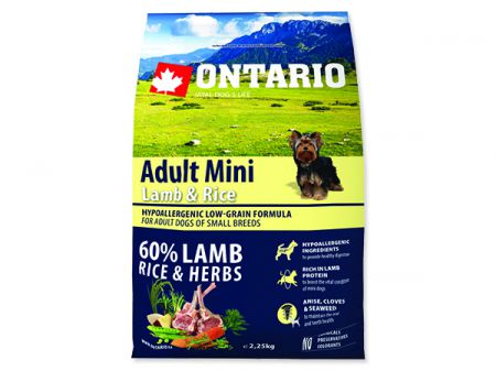 ONTARIO Dog Adult Mini Lamb & Rice - 2,25kg