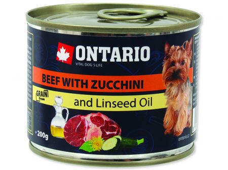 Konzerva ONTARIO Dog Mini Beef, Zucchini, Dandelion and Linseed Oil - 200g