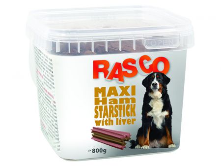 Pochoutka RASCO Dog hvězdy šunkové s játry - 800g