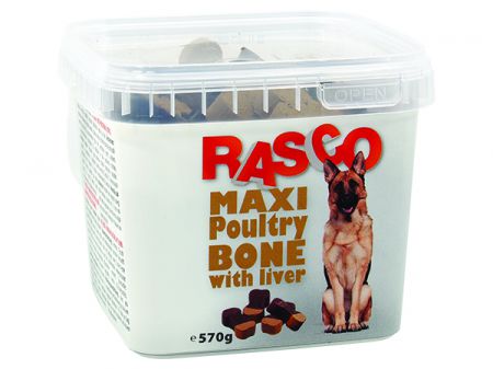Pochoutka RASCO Dog kosti drůbeží s játry - 570g