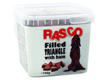 Pochoutka RASCO Dog plněné trojúhelníčky se šunkou - 750g