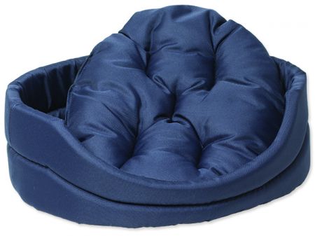 Pelíšek DOG FANTASY ovál s polštářem tmavě modrý 54 cm