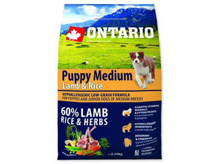 ONTARIO Puppy Medium Lamb & Rice - 2,25kg