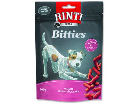 Pochoutka RINTI Extra Bitties kuře + karotka + špenát - 100g