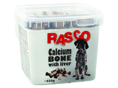 Pochoutka RASCO Dog kosti kalciové s játry - 650g
