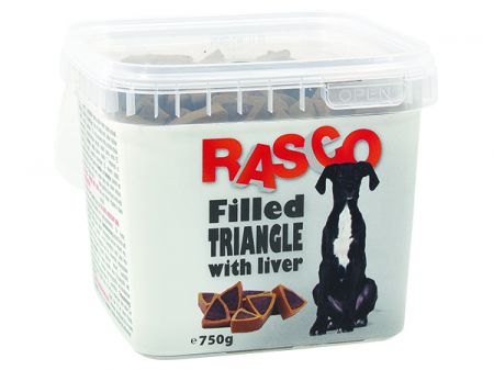 Pochoutka RASCO Dog plněné trojúhelníčky s játry - 750g