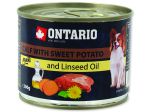 Konzerva ONTARIO Dog Mini Calf, Sweetpotato, Dandelion and Linseed oil - 200g