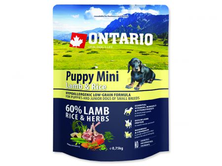 ONTARIO Puppy Mini Lamb & Rice - 0,75kg