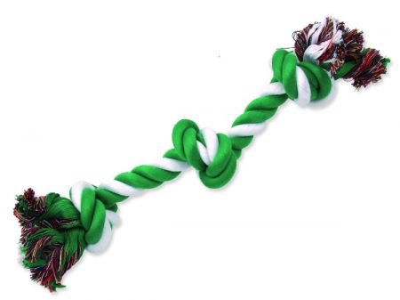 Uzel DOG FANTASY bavlněný zeleno-bílý 3 knoty 40 cm