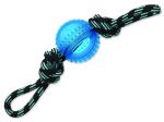 Přetahovadlo DOG FANTASY lano s míčem modré 33 cm